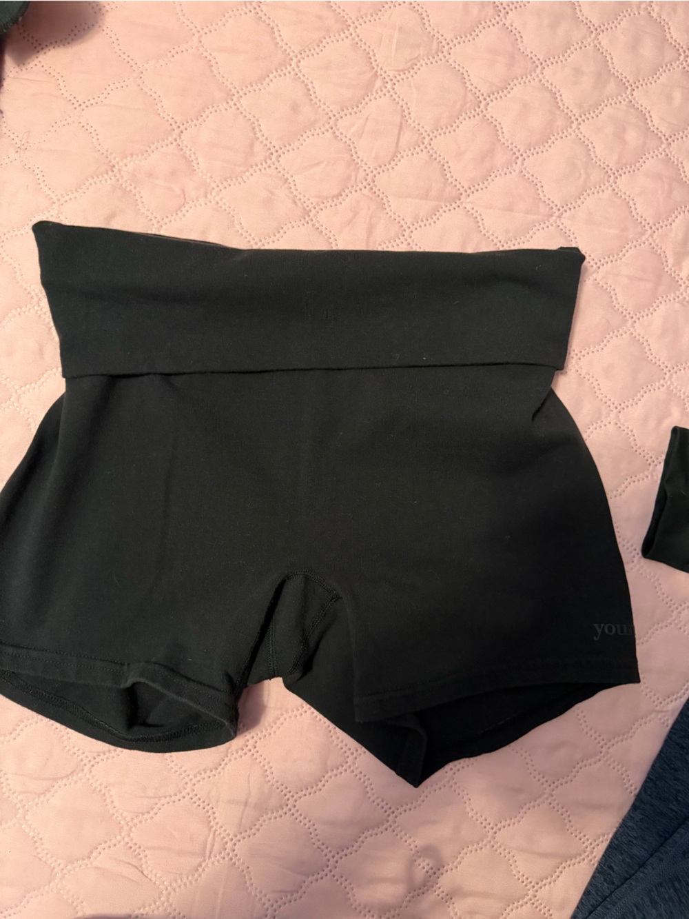 YoungLA Black fold over shorts